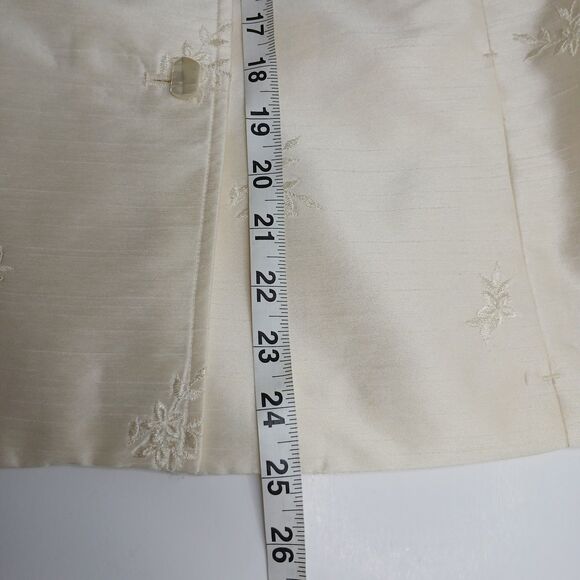 Larry Levine Embroidered Floral Midi Skirt Suit Women's Size 8-Lined-Back Slit - Picture 12 of 14